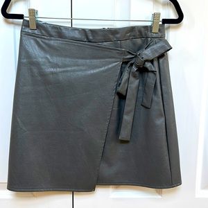 LF Faux Leather Gray Mini Skirt